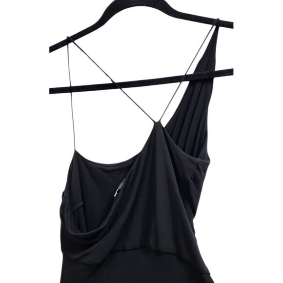 Women's Diane Von Furstenberg Black Asymmetrical dress with rouching Size 4 - Picture 7 of 10